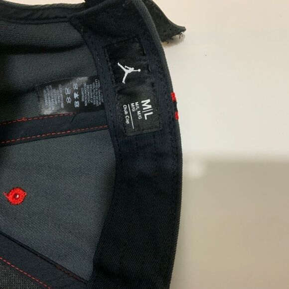 Nike Awake Air Jordan Mens Adjustable Red and Black Leather Bill Hat - Picture 11 of 13